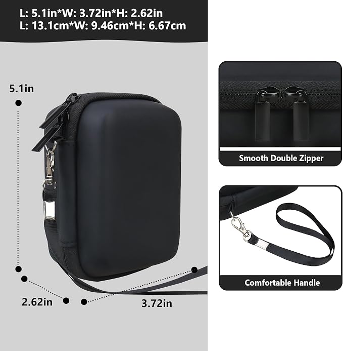 Carrying Case for Canon PowerShot SX740 HS, SX730 HS Camera, Black | SX720 HS, SX620 HS, G7 X Mark III, G7 X Mark II Digital Camera, Storage Holder Travel Bag with Mesh Pocket for Battery Pack - Image 3