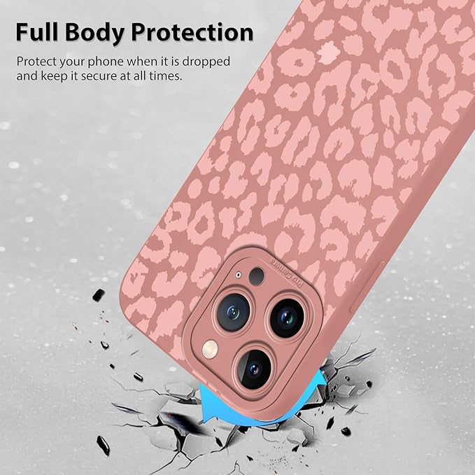 Cute Pink Cheetah Print Phone Case for iPhone 13 Pro 6.1" | Aesthetic Leopard Pattern Design Cover Full Camera Lens Protective Shockproof Soft Slim TPU Funda for Women Girls - Image 3