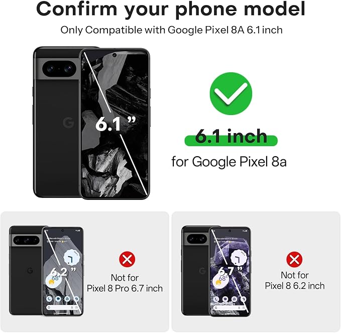 OMOTON 3+2 Pack for Google Pixel 8a Screen Protector 6.1 inch | 3 Pack Tempered Glass Screen Protector & 2 Pack Camera Lens Protector with Alignment Framework, Case Friendly - Image 2