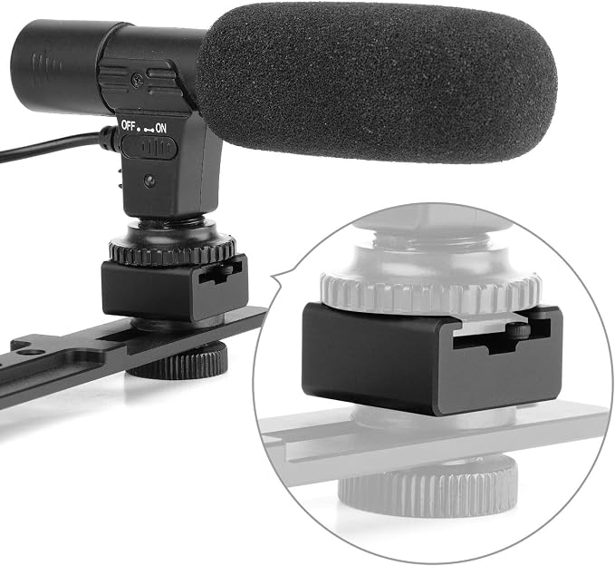 Updated Anwenk Flash Cold Shoe Mount Adapter Flash Shoe Mount Flash Stand Adapter with 1/4"-20 Tripod Screw Thread for Camera Flash Nikon Canon Olympus Panasonic Speedlite Flash, 2Pack - Image 5