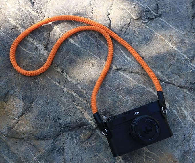 Paracord Camera Strap Long Camera Neck Shoulder Strap for SLR DSLR Digital Mirrorless Cameras 47inch/120cm Orange - Image 2