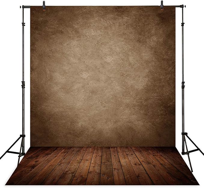 Allenjoy 8x12ft Soft Retro Abstract Brown Wall with Wood Floor Backdrop for Kids Photography Baby Newborn Cake Smash Photo Shoot Background Photographer Props by Allenjoy