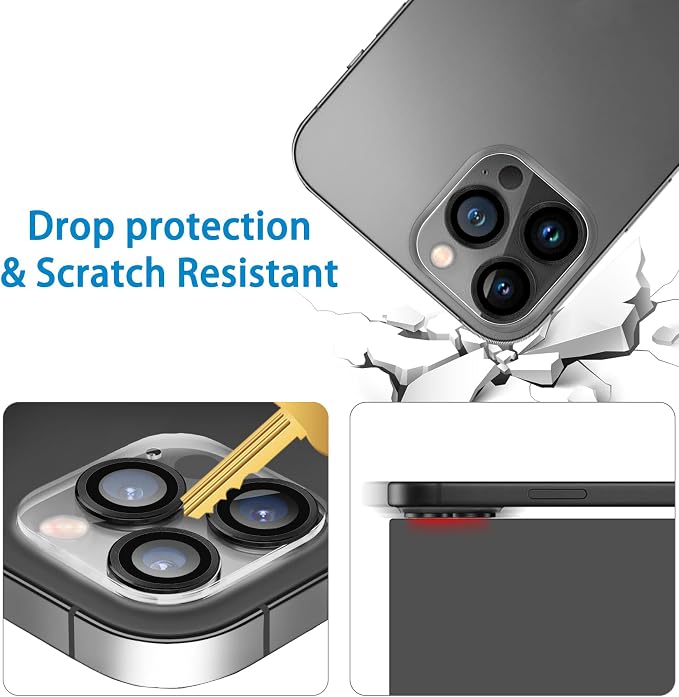 3 Pack Dengduoduo Tempered Glass Camera Lens Protector for iPhone 15 Pro 6.1" & for iPhone 15 Pro Max 6.7", Ultra HD, 9H Hardness, Anti-Scratch, Case Friendly, Easy to Install [No Affect on Night Shots] - Image 5