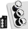 for Samsung Galaxy Z Fold 8 Ultra Camera Lens Protector, Individual Metal Ring Tempered Glass Lens Cover, [Strong Adsorption] Scratch Resistant Ultra-Thin HD Clear Lens Cover, 1 Set-Silvery Sparkly by Btscase
