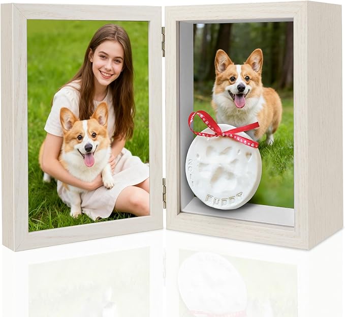 5x7 Pets Memorial Shadow Box Frame Dogs Memorial Picture Frame for Pets Paw Print Display Keepsake, Pet Memorial Keepsake Frames for Cats Dogs Pawprints, Memorial Sympathy Gifts for Loss of Dog Cat by Aosemili