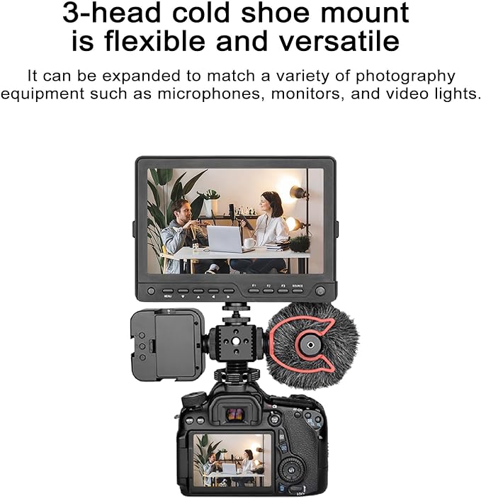 Suptig 3 Port Cold Shoe Mount with 1/4"-20 Thread for Camera Cage Flash LED Monitor Microphone etc. - Image 2