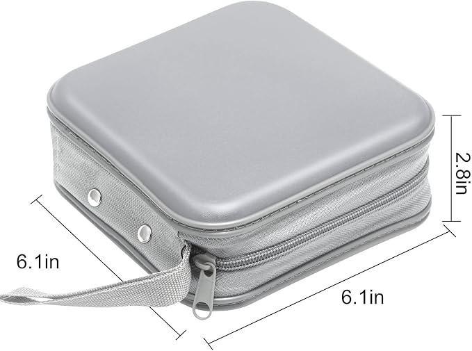 Siveit DVD Case Holder Binder Wallet Hard Plastic 48 Capacity CD/DVD Disc Cases Storage Binder for Car, Home, Office, Travel (Silver) - Image 6