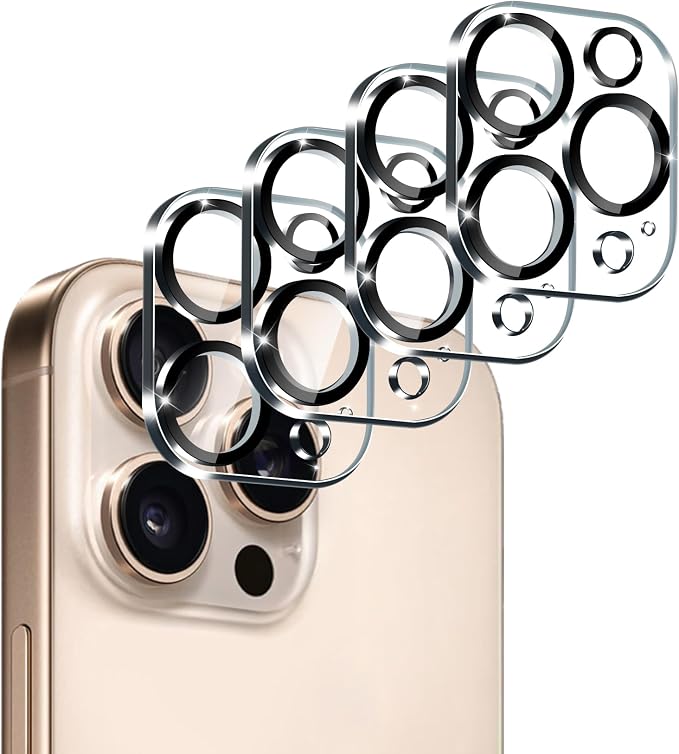 ivoler Camera Lens Protector for iPhone 14 Pro Max/14 Pro, 4-Pack | Screen Protector Tempered Glass [Case Friendly][New Rersion],Scratch-Resistant,Clear+Black Circle by iVoler