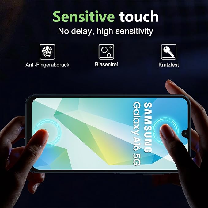 for Samsumg Galaxy A16 5G/4G Screen Protector Ultra HD Tempered Glass flim,9H Hardness Anti-Scratch,Tempered film and lens film with positioning (3+3PACK) - Image 3