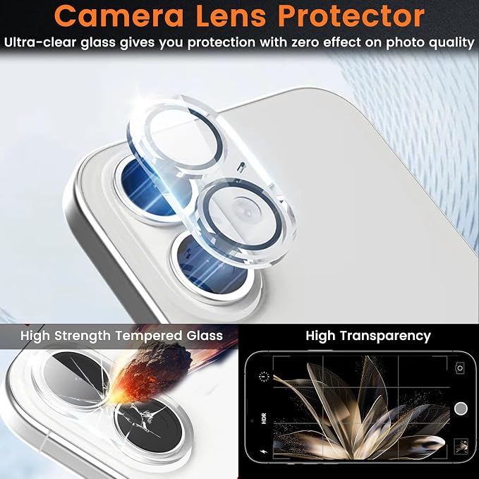 Lesakit 4 Pack Privacy Screen Protector for iPhone 17 6.3-Inch with 4 Pack Camera Lens Protector, Anti Spy Tempered Glass Film 9H Hardness Bubble Free Case Friendly - Image 5