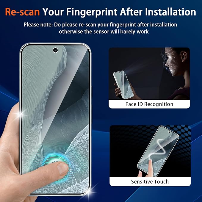 Screen Protector for Google Pixel 11 Pro with Camera Lens Protector | (3+2 Pack) 9H Tempered Glass,Fingerprint Unlock,Anti-Scratch,Bubble Free,Case Friendly - Clear - Image 4
