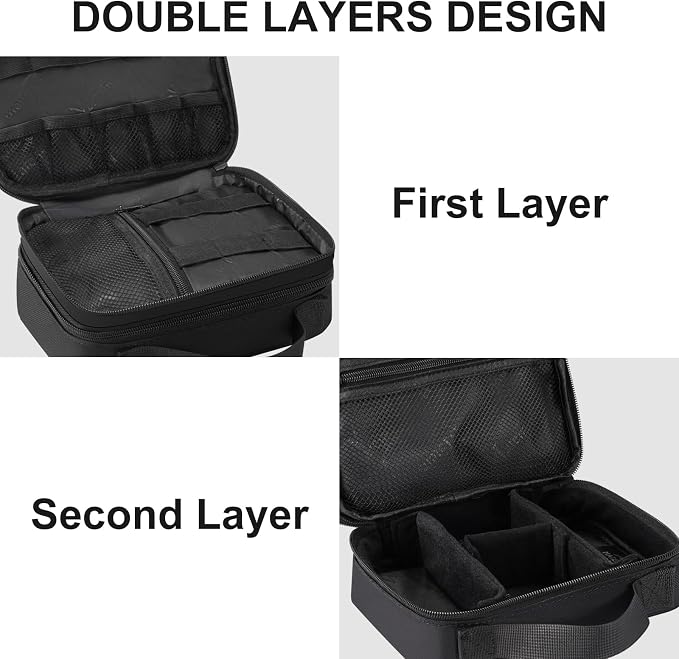 MATEIN Small Electronic Organizer Travel Case, Double Layer Cable Organizer | for Travel Accessories, Water Resistant Portable Tech Case for Phone, Cords, Charger, Earphone, Tech Gifts, Black - Image 6