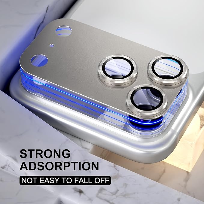 Choiche for iPhone 17 Pro Camera Lens Protector, Black | Metal Camera Cover with 9H Tempered Glass Lens Screen Protector Accessories, Strong Adsorption, Case-Friendly, 6.3-inch - Image 5