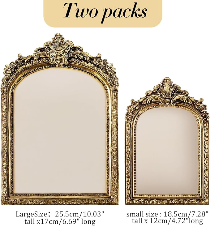 2pcs Gold Resin Jewelry Display Stand,Vintage Jewelry Holder Photo Frame Earring Holder,Velvet Necklace Tray Resin Jewelry Photography Props or Jewelry and Collectibles - Image 2