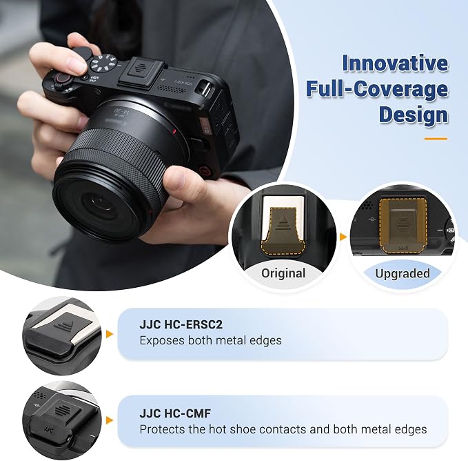 JJC 2-Pack ER-SC2 Hot Shoe Cover Cap for Canon EOS-R Cameras, Full-Coverage | Anti-Scratch & Dustproof, for Canon EOS R1 R3 R50 V R5 Mark II R6 Mark II R6 Mark III R7 R8 R10 PowerShot V1 - Image 3