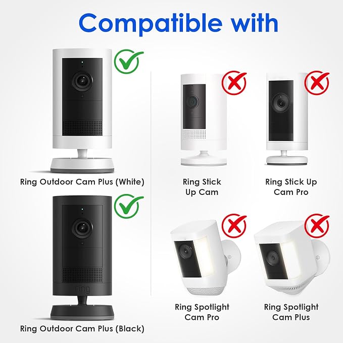 Silicone Protective Cover Case compatible with Ring Outdoor Cam Plus, Anti-Scratch & Glare, UV-Resistant, Weatherproof Protective Skin for Full Protection (Black) - Image 2