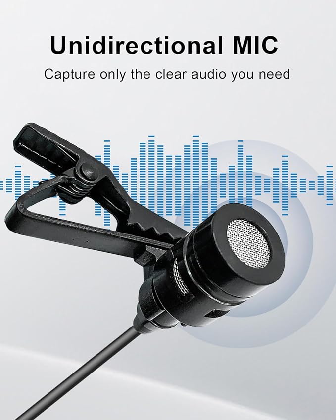 Lavalier Lapel Microphone Compatible with AKG Wireless Transmitter Unidirectional Condenser Mic (Mini XLR 3 Pin TA3F Plug only for AKG) - Image 6