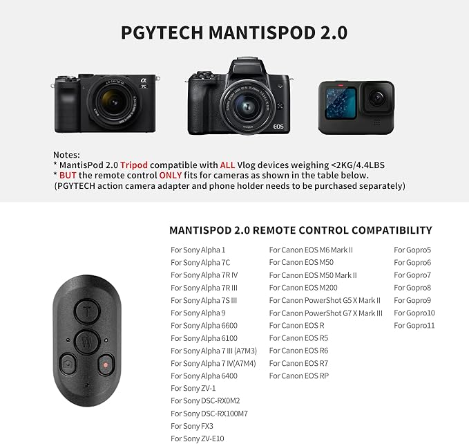 PGYTECH MantisPod 2.0 Bluetooth Mini Camera Vlogging Tripod - Image 5
