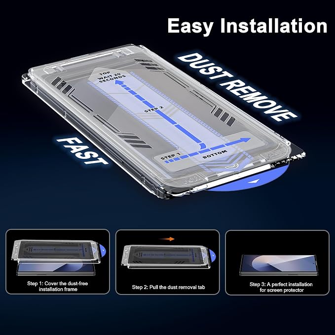 for Samsung Galaxy Z Fold 7 Privacy Screen Protector With Lens Protection Film,9H Hardness Anti-Scratch Tempered Glass, Case Friendly,(2+2 pack) - Image 3