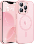 FNTCASE for iPhone 13 Pro Max Case, Fit for Magsafe, Full Camera Protection | Translucent Matte Magnetic Phone Back, 14FT Military Grade Drop Proof, Slim Shockproof Protective Cover, Light Pink by FNTCASE