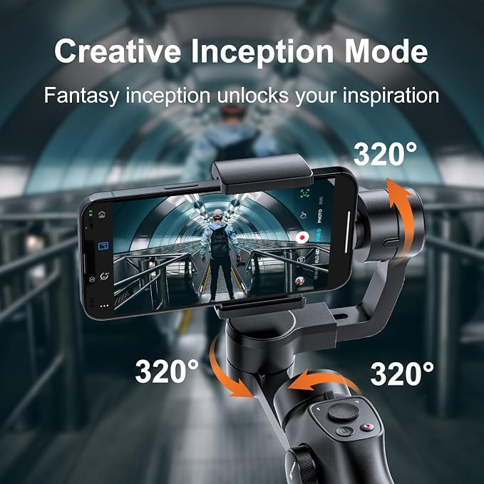 Gimbal Stabilizer for Smartphone, 3-Axis Stabilization Phone Gimbal Handheld with Fill Light, Face Tracking Tiktok YouTube Vlog Stabilizer for Android iPhone 15 14 13 Pro Max - Image 4