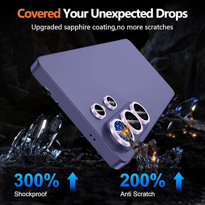 for Samsung Galaxy S26 Ultra Camera Lens Protector, Individual Metal Ring Tempered Glass Lens Cover, [Strong Adsorption] Scratch Resistant Ultra-Thin HD Clear Lens Cover, 1 Set-Lavender - Image 5