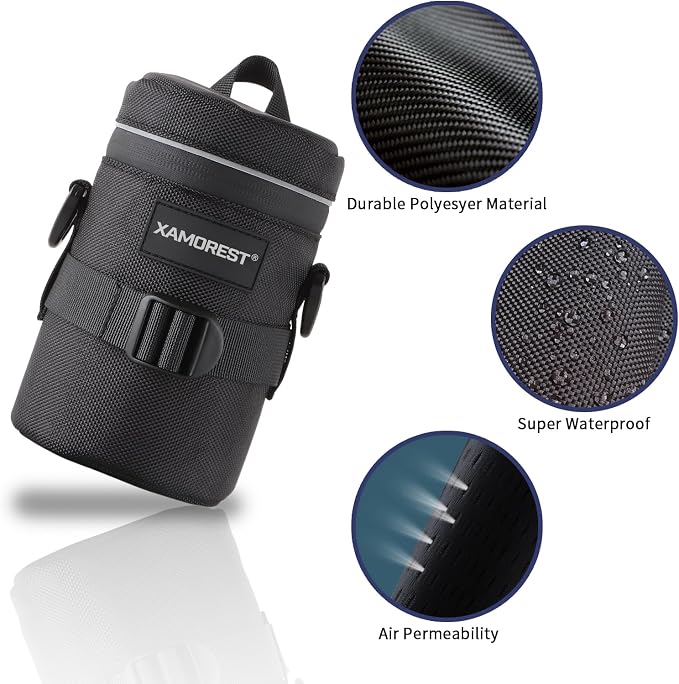 Camera Lens Case Lens Bag Compatible (3.15" x 5.71"(Nylon, Black)) - Image 2