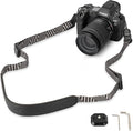 Mirrorless Camera Neck Strap with Quick Release Buckles, Adjustable Shoulder Sling Strap for Sony A7C II A7 IV III A7R V IV ZV1 ZV-E10 Canon EOS R100 R50 M50 M6 Nikon Z30 Z50 Z6 Z7 II & More (Grey) by JJC