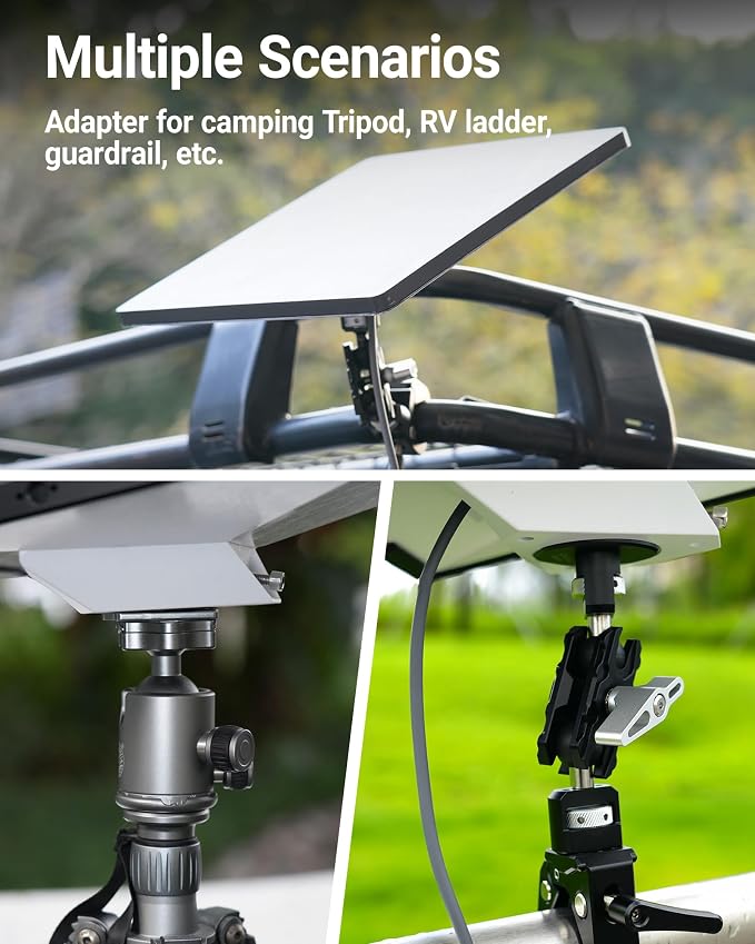 ORLNK Tripod Adapter Mount for Starlink Mini with 1/4"-20 - Flush Install | Fits Quick-Release Plate, Ball Mount Clamp, Flush Installation, Lightweight Aluminum Alloy, ORLNK SM04 Matte Black - Image 8