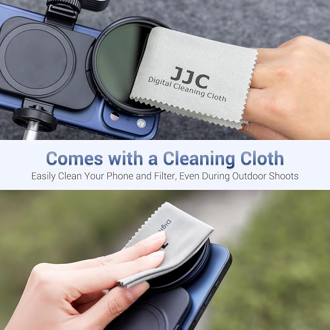 Upgraded 67mm Variable ND2-128 ND Filter Mount Kit w Magnetic Phone Camera Grip & Storage Pouch for iPhone 17 Air 16 Pro Max, Neutral Density Lens Filter Adapter Set w Cold Shoe &1/4''Hole(NO Tripod) - Image 8