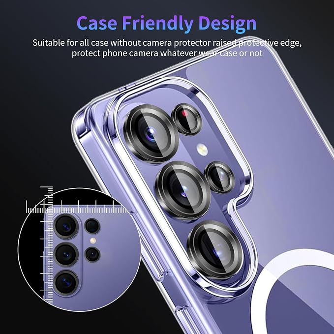 Camera Lens Protector for Samsung Galaxy S26 Ultra,1 Pack | Tempered Metal Glass Camera Cover Film,HD Clear,Anti-Scratch Lens Screen Protector Film,Case Friendly,Black Titanium - Image 7