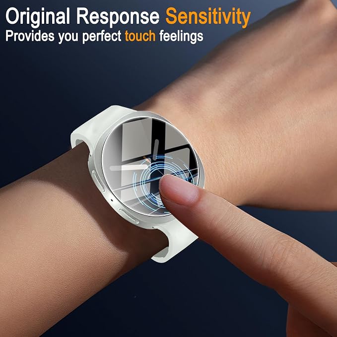 SiHPuoy Tempered Glass Screen Protector for Samsung Galaxy Watch 9/8 (40mm) | 4 Pack, 9H Hardness, Military Grade Shatterproof, Anti Scratch, Bubble Free, HD Ultra-thin, Easy Install, Case Friendly - Image 4