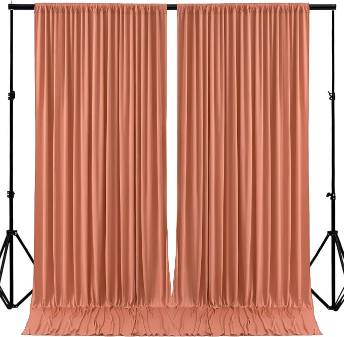 4 Panels Rust Backdrop Curtain for Parties Wedding Wrinkle Free Red Photo Curtains Backdrop Drapes Fabric Decoration for Birthday Party Baby Shower Christmas 20ft(W) x 10ft(H) - Image 7