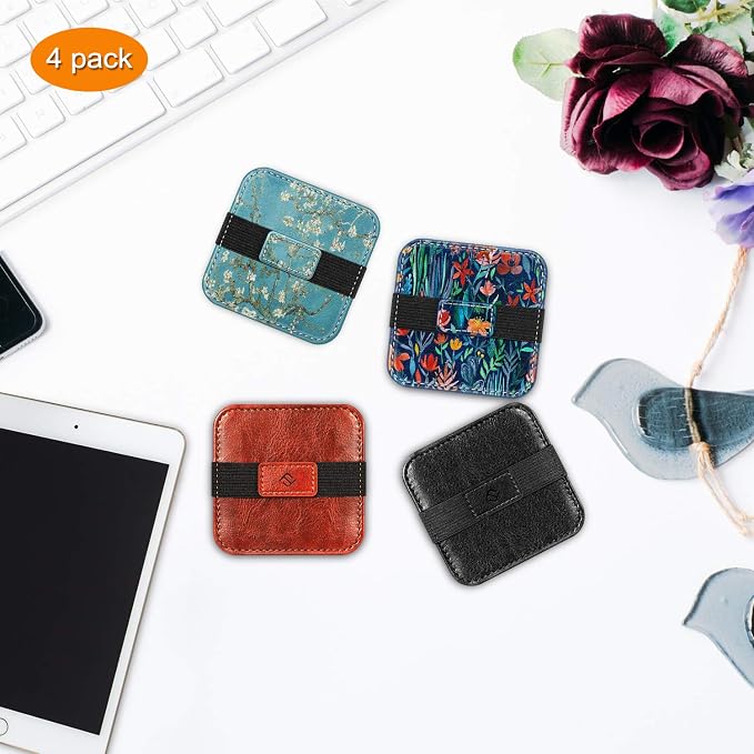 FINTIE Screen Cleaning Pad, [4 Pack] Soft Cloth Car Phone Screen Cleaner | Microfiber Wipe Cleaning with Elastic Strap for iPad, iPhone, MacBook, Tablets, Laptop, Monitor (Blossom) - Image 6