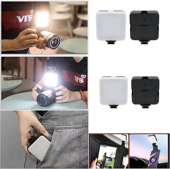 Selfie Light Clip Replacement LED Head 5600K White Lights 5W Mini Panel with 1/4'' Screw Socket for Portable Fill Light Attachement Camera DSLR Video Photo Phone Tablet Selfie Vlog Laptop - Image 2