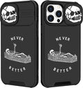 for iPhone 16 Pro Max Case - Women Men Cute Phone Cover Girly Cool Unique Aesthetic Design Slide Camera Cover Protective Case for Apple for iPhone 16 Pro Max,Lying Skuul by Goocrux