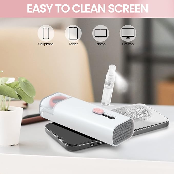 MacBook iPad iPhone Pro Screen Cleaner and Keyboard Tool - AirPod Cleaner - Computer Cleaning Kit (Pink) - Image 4