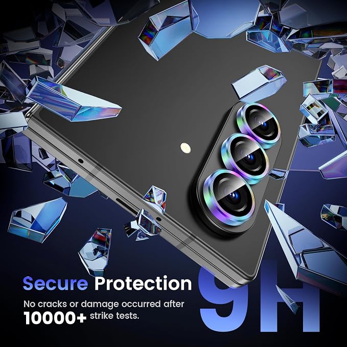 Tensea Camera Lens Protector for Samsung Galaxy Z Fold 8 Ultra/Z Fold 7 | 9H Tempered Glass Camera Cover Screen Protector Metal Individual Ring 【Case Friendly】【Installation Tray】【Military Protection】 - Image 5