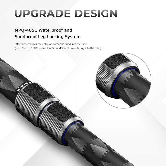 LEOFOTO Camera Monopod Carbon Fiber Portable Compact Lightweight Travel Monopod with Wrist Strap, Silicone Handle, Twist Locks, 5-Section up to 185cm, Max Load 25kg(MPQ-405C) - Image 4