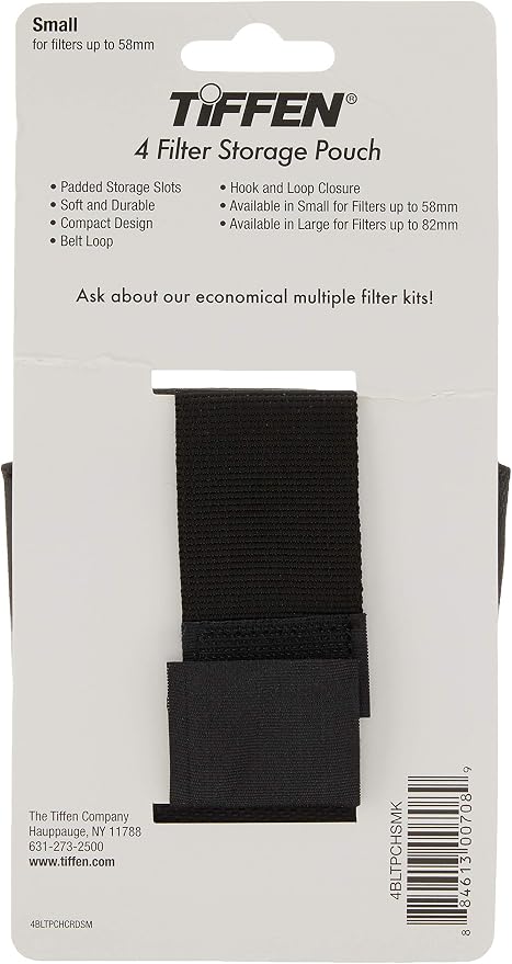 Tiffen 4BLTPCHSMK Small Belt Style Filter Pouch for Filters Up to 58mm,Black - Image 6