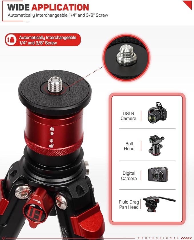 IFOOTAGE Cobra 3 Quick Release System Plate & Base CB3-QRM01 | Camera Quick Release Compatible with Cobra 3 Monopod, Universal 1/4"&3/8" Screw for Most Monopod Tripod Systems - Image 5