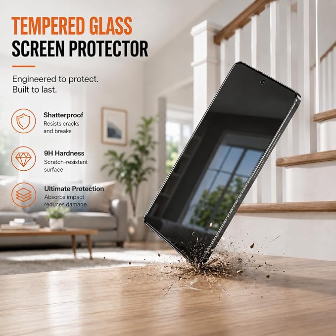 2 Pack for S25 Ultra Privacy Screen Protector Tempered Glass | True 24°Anti Spy, Fingerprint Compatible, 9H Hardness Military Grade Shatterproof, Auto Dust-Elimination - Image 5
