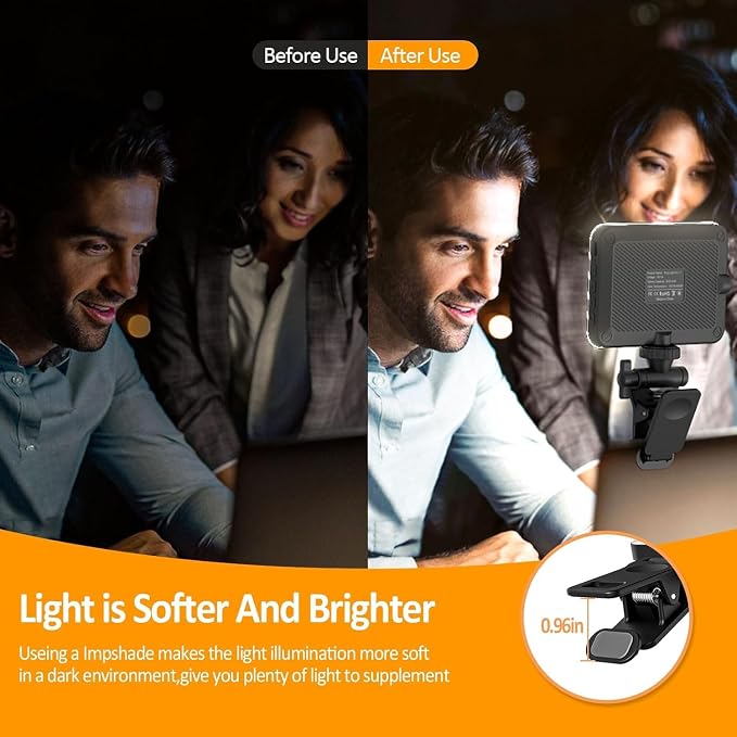 XINBAOHONG Rechargeable Selfie Light, Clip Fill Light for Phone Laptop Tablet Portable Light for Video Conference Live Streaming Zoom Call Makeup Picture (White) - Image 6