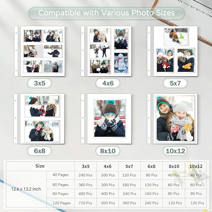 Popotop Large Photo Album Self Adhesive 4x6 5x7 8x10 Scrapbook Album DIY Picture Book,Gifts for Mom,Family Baby and Wedding,with Metal Pen and Plastic Board - Image 8