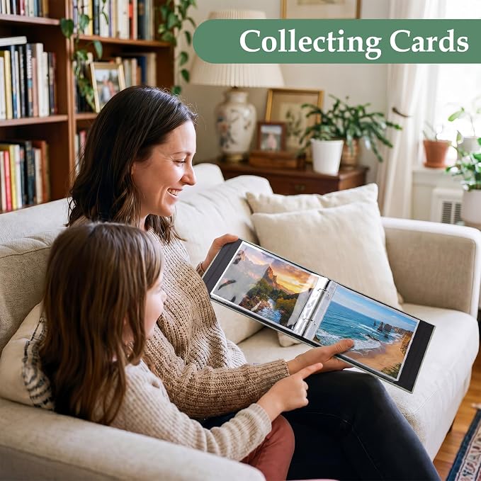 Spiareal Wonderful Memories Greeting Card Holder Organizer Set 6 x 8 Inches 100 Pages Fabric Binder Greeting Card Holder Stamping Album Display Organization Storage for Cards Keepsakes Memory Photo - Image 5