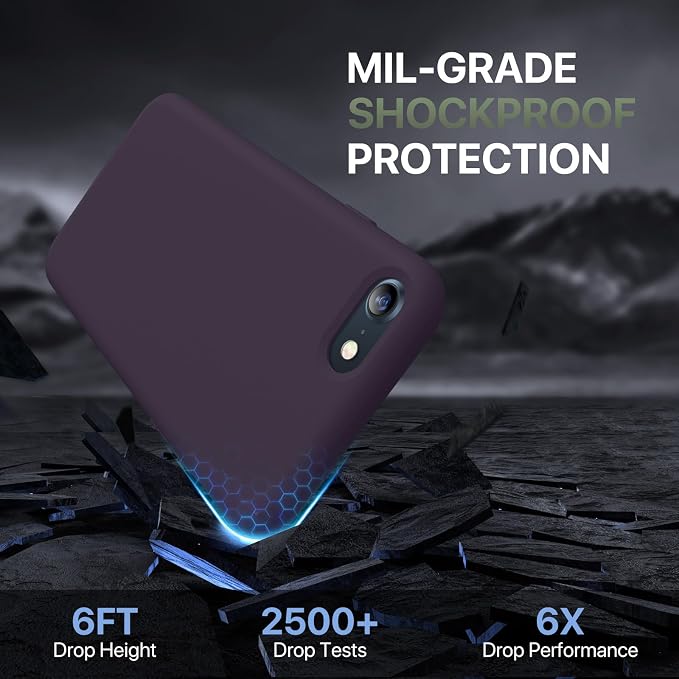 miracase Ultra Slim Designed for iPhone SE Case 2022(3rd Gen)/iPhone SE 2020 Case(2nd Gen)/iPhone 7 Case/iPhone 8 Case with Screen Protector, Multi-Color Silicone Shockproof Phone Case Dark Purple - Image 3