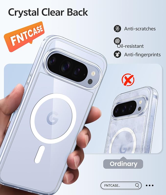 FNTCASE for Google Pixel 10 / Pixel 10 Pro Case, Compatible with Magsafe | Screen Protector, Anti Yellowing, 14FT Military Grade Drop Protection, Shockproof Protective Phone Cover, Transparent Clear - Image 6