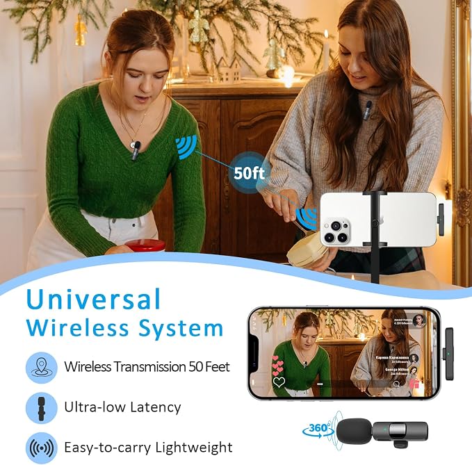 MAYBESTA Wireless Mini Microphone for iPhone Android Phone: Lavalier Lapel Recording Mic for Tiktok YouTube Podcast Interview - Image 7