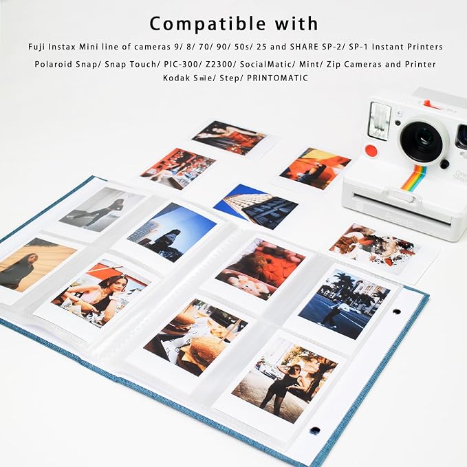 Mini Photo Album (2-Pack) for 2x3" Instax Mini & Polaroid Photos – Each Linen Album Holds 208 Photos - Image 4