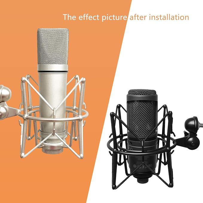 Microphone Shock Mount Mic Holder - Anti Vibration Spider Shockmount Compatible with Many Condenser Mics Like AT2020 MXL 770 MXL 990 Samson C01 Rode Procaster NT1-A Neumann U87 etc. - Image 8